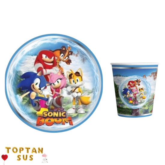 Toptan Sonic Boom Tabak Bardak Set 8 Adet