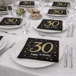 Toptan Kağıt Peçete Işıltılı Işıltılı Doğum Günü 30 Yaş (16 Adet) Toptan Kağıt Peçete Işıltılı Işıltılı Doğum Günü 30 Yaş (16 Adet)