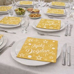 Toptan Gold İyi Ki Doğdun Peçete (16 Adet) Toptan Gold İyi Ki Doğdun Peçete (16 Adet)