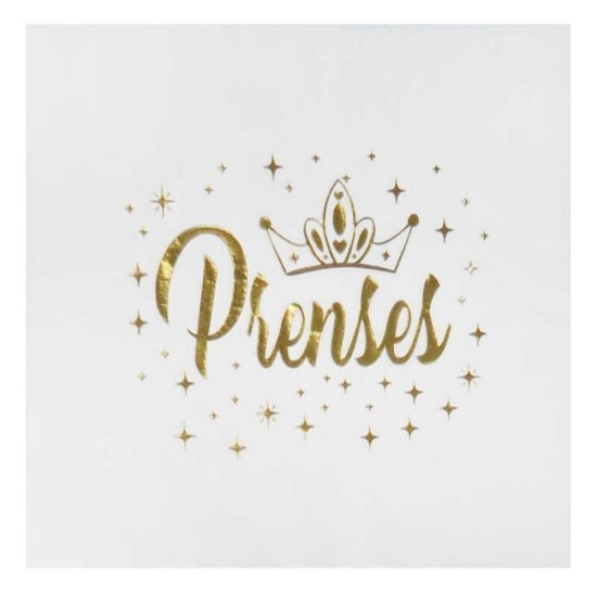 Toptan Gold Prenses Baskılı Peçete (16 Adet)