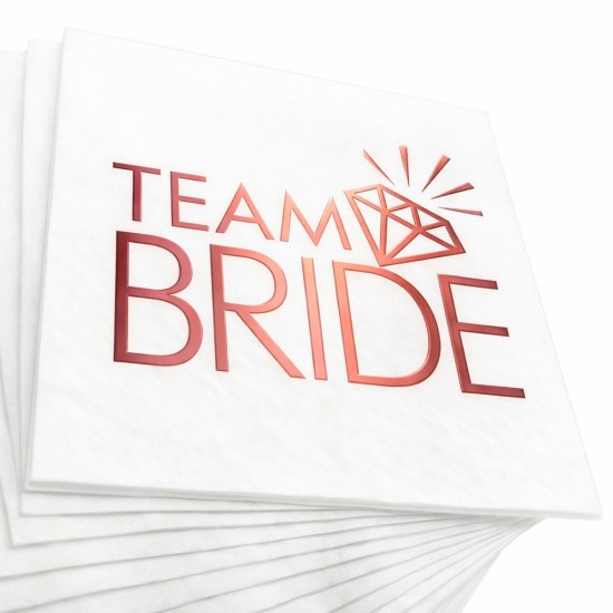 Toptan Team Bride Rose Gold Peçete (16 Adet)