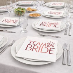 Toptan Team Bride Rose Gold Peçete (16 Adet)