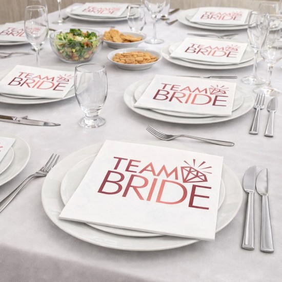 Toptan Team Bride Rose Gold Peçete (16 Adet)