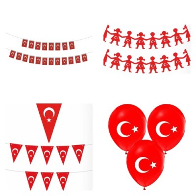 Toptan 29 Ekim Cumhuriyet Bayramı süsleri: bayraklar, flamalar, balonlar