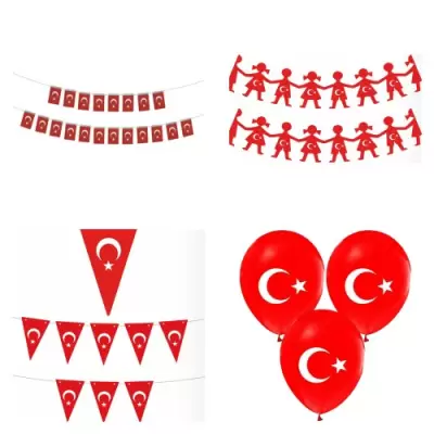 Toptan 29 Ekim Cumhuriyet Bayramı süsleri: bayraklar, flamalar, balonlar