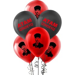 Toptan Atatürk Baskılı Lateks Balon 100 Adet