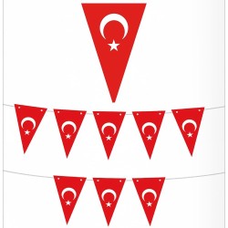 Toptan Ay Yıldız Üçgen Flama 250 cm