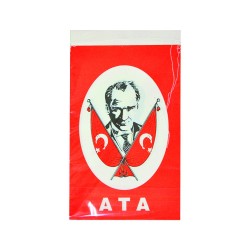 Toptan İpli Atatürk Baskılı Bayrak 40 lı Büyük Boy