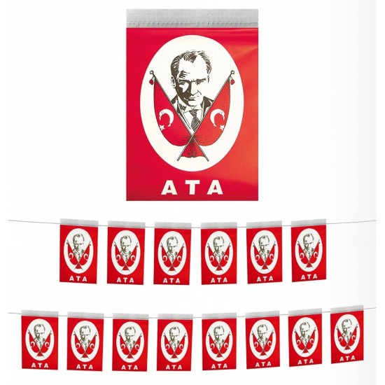 Toptan İpli Atatürk Baskılı Bayrak 40 lı Büyük Boy Toptan İpli Atatürk Baskılı Bayrak 40 lı Büyük Boy