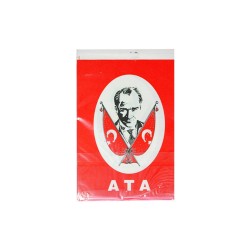 Toptan İpli Atatürk Baskılı Bayrak 40 lı Orta Boy