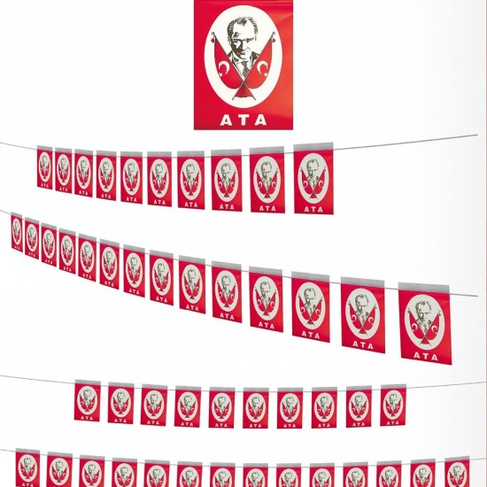 Toptan İpli Atatürk Baskılı Bayrak 40 lı Orta Boy Toptan İpli Atatürk Baskılı Bayrak 40 lı Orta Boy
