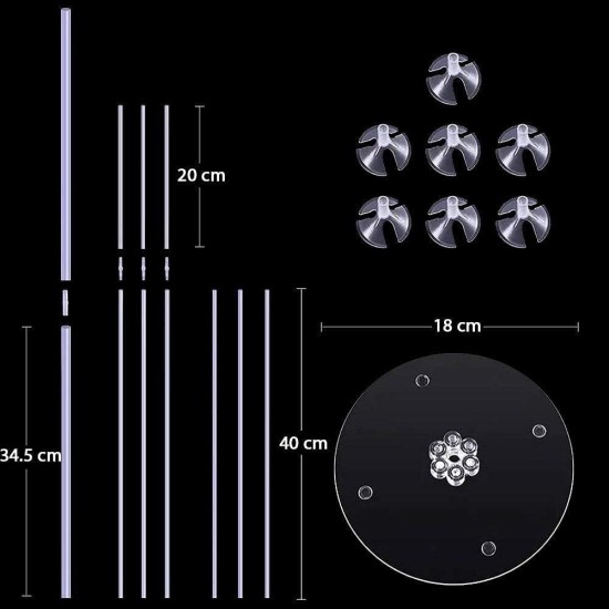 Toptan Ayaklı Balon Standı 7 Çubuklu 70 Cm