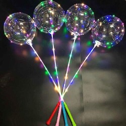 Işıklı Şeffaf Balon Çubuk Seti