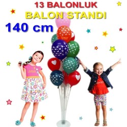 Toptan 140 cm 13 Balonluk Balon Standı