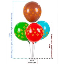 Toptan Ayaklı Balon Standı 4 Çubuklu ( Kısa)