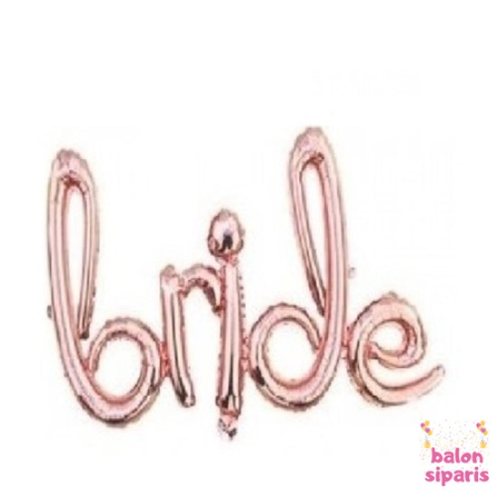 Toptan Bride Rose Gold El Yazısı Folyo Balon