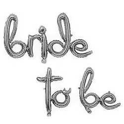 Toptan Bride To Be İmza Gümüş Folyo Balon Set