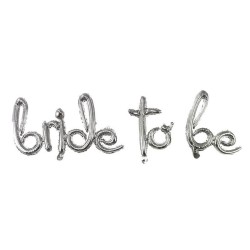 Toptan Bride To Be İmza Gümüş Folyo Balon Set