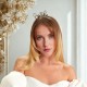 Toptan Bride Yüzüklü Metal Taç Gümüş