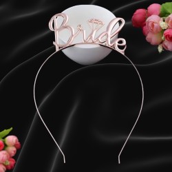 Toptan Bride Yüzüklü Metal Taç Rose Gold