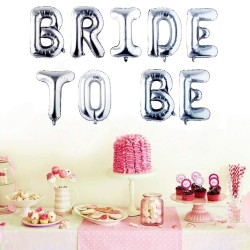 Toptan Bride To Be Gümüş Folyo Balon Set