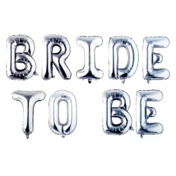 Toptan Bride To Be Gümüş Folyo Balon Set
