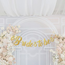 Toptan Kaligrafi Banner Bride To Be Gold