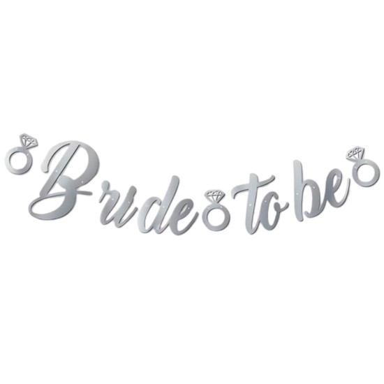 Toptan Kaligrafi Banner Bride To Be Gümüş Toptan Kaligrafi Banner Bride To Be Gümüş
