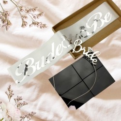 Toptan Bride To Be Kuşak ve Taç Set Beyaz Gümüş