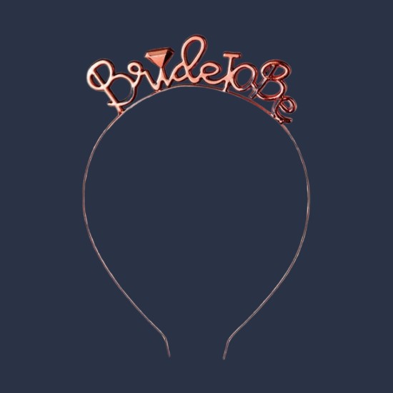 Toptan Bride To Be Metal Taç Rose Gold