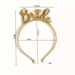 Toptan Bride To Be Plastik Gözlük Taç Set Gold