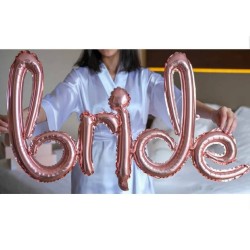 Toptan Bride Rose Gold El Yazısı Folyo Balon