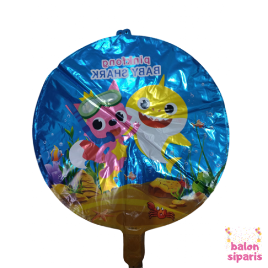 Toptan Baby Shark Yuvarlak Folyo Balon