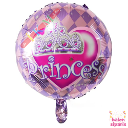 Toptan Princess Yuvarlak Folyo Balon 18 İnc