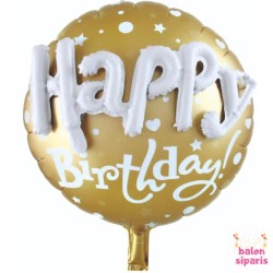 Toptan 3 D Happy Birthday Folyo Balon 24 İnç