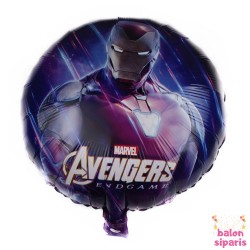 Toptan Avengers İron Man Yuvarlak Folyo Balon