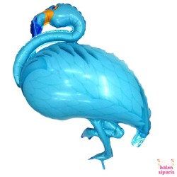 Toptan Flamingo Mavi Ayaklı Folyo Balon