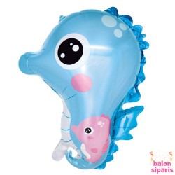 Toptan Deniz Atı Mavi Folyo Balon