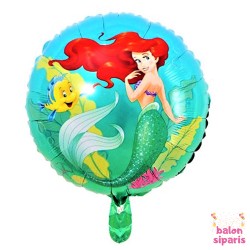 Toptan Deniz Kızı Yuvarlak Folyo Balon
