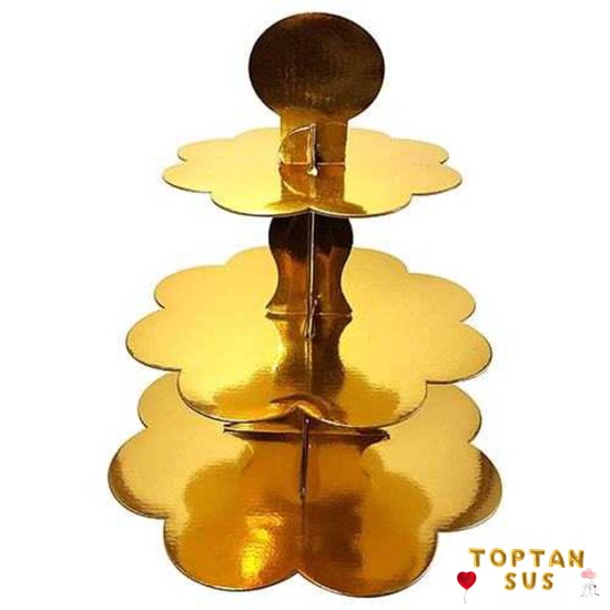 Toptan Altın Gold Kek Cupcake Standı