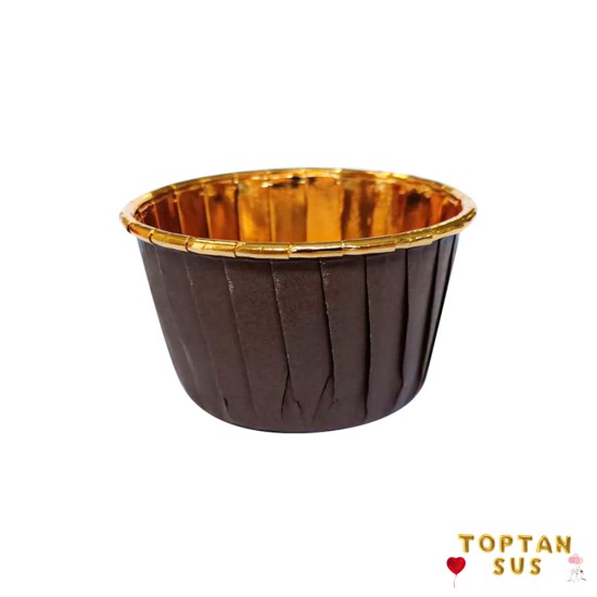 Toptan Kahverengi Altın Varaklı Cupcake Kek Kapsülü