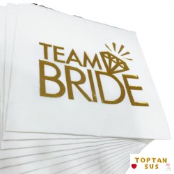Toptan Team Bride Yüzüklü Gold Varaklı Peçete
