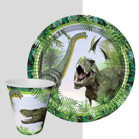 Toptan Jurassic World Karton Tabak Bardak Set