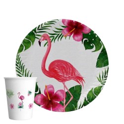 Toptan Flamingo Karton Tabak Bardak Set