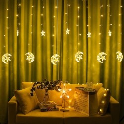 Ay Yıldız Saçak Perde LED Işık 2,5 Metre (Toptan)