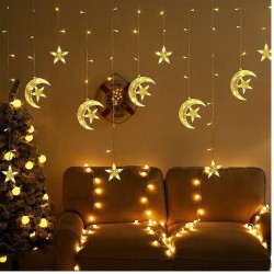 Ay Yıldız Saçak Perde LED Işık 2,5 Metre (Toptan)