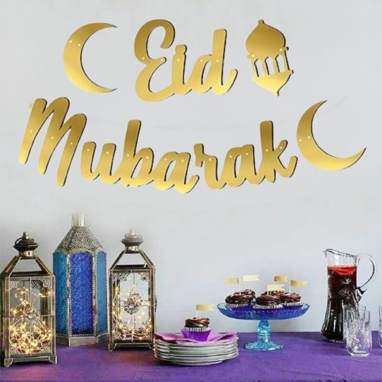 Toptan Eid Mubarak Ramadan Kaligrafi Banner