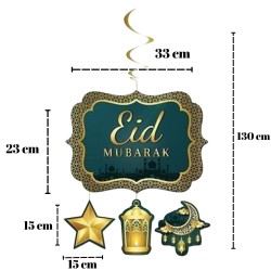 Toptan Eid Mubarak Büyük Tavan Kapı Süs