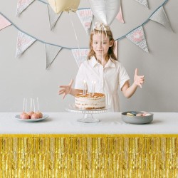 Toptan Gold Püsküllü Masa Eteği 70*300 cm Toptan Gold Püsküllü Masa Eteği 70*300 cm