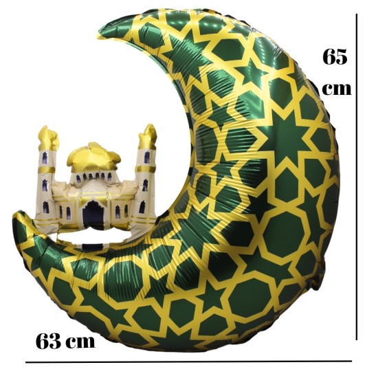 Toptan Hilal Cami Folyo Balon 65 Cm Yeşil